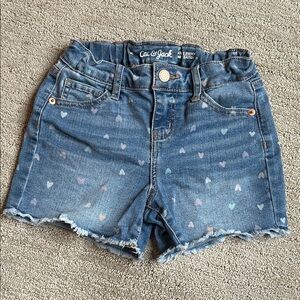 Cat & Jack Blue Denim Shorts with Heart Pattern